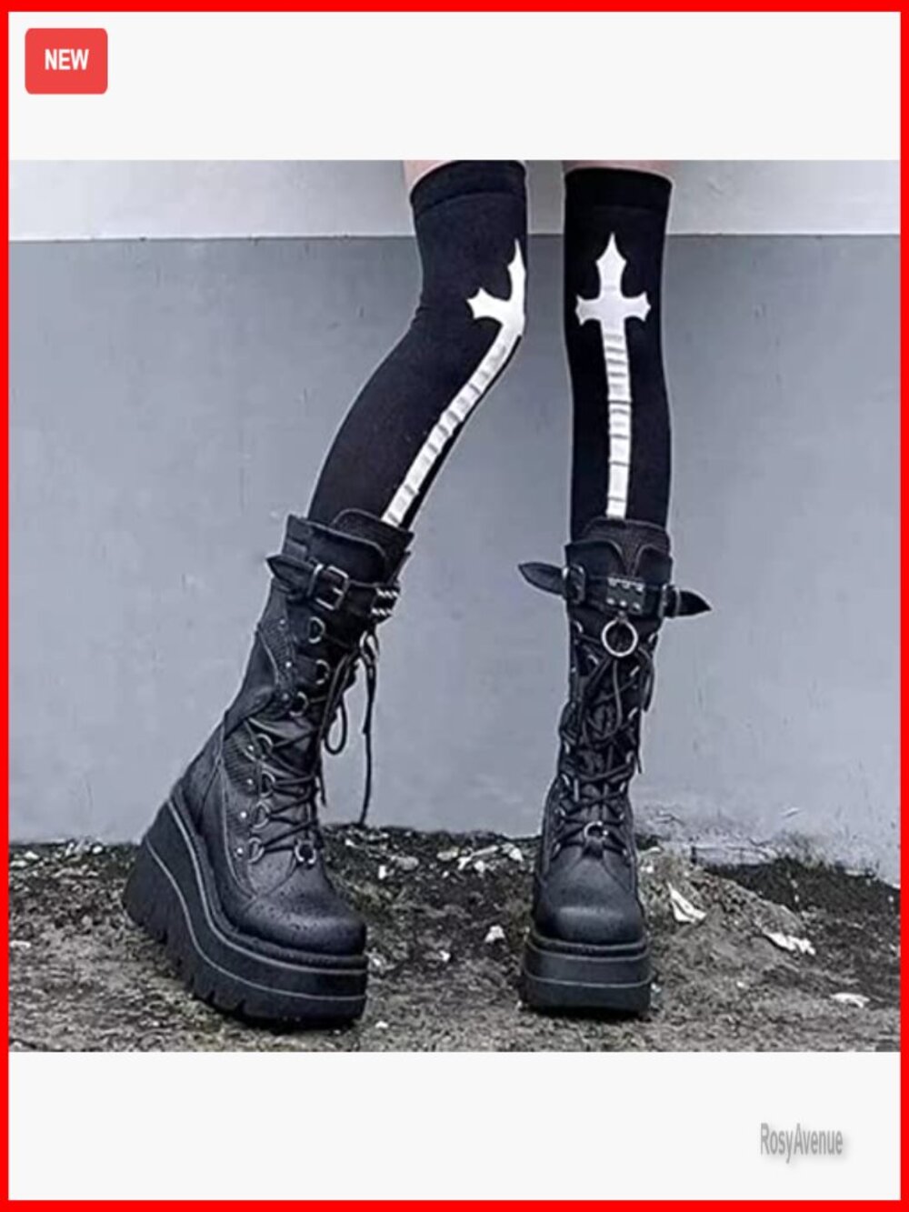 Platform Ankle Boots Chunky Heel Combat Boots Lace Up Wedges - Picture 6 of 7
